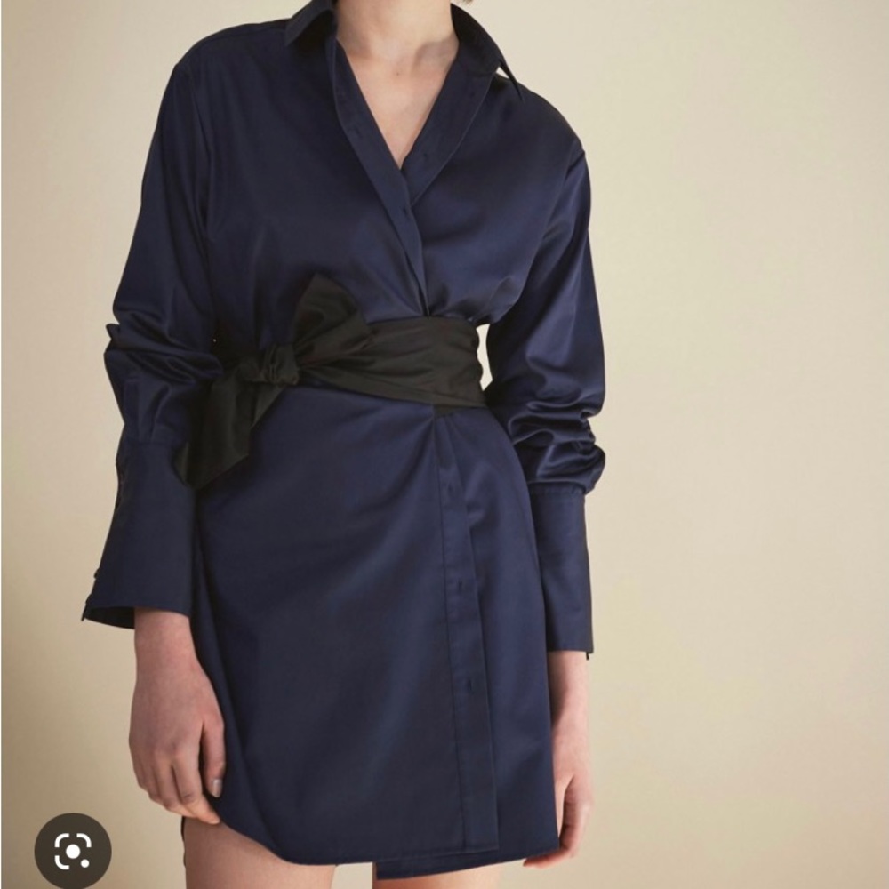 Kitri Navy Shirt Dress with Black Tie Belt UK12/US10